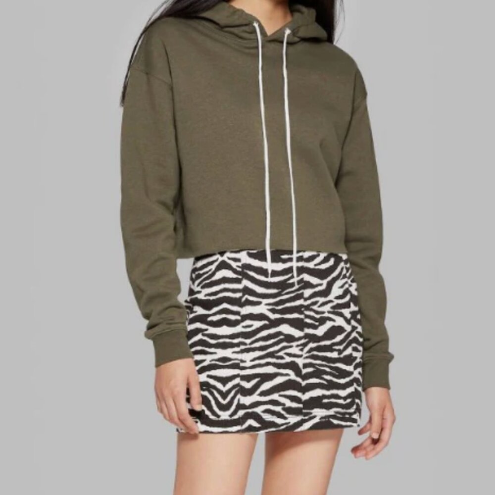 Wild Fable Olive Green Cropped Hoodie XS 🤩